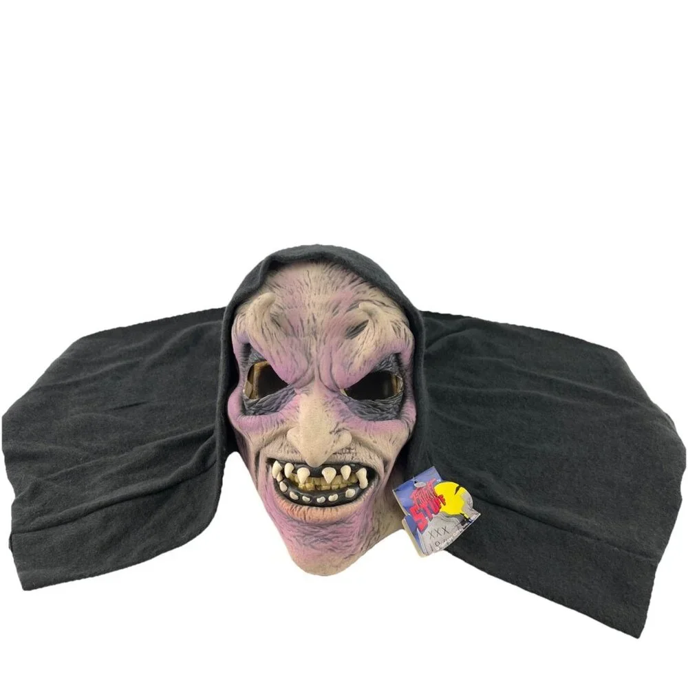 Vintage Spencer Gifts Evil Horned Mask Adult Hooded Style One Size Halloween USA